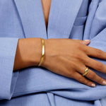 Flad Slange Armbaend 18K Guldbelagt 4mm Camilla Kroeyer Jewellery 08