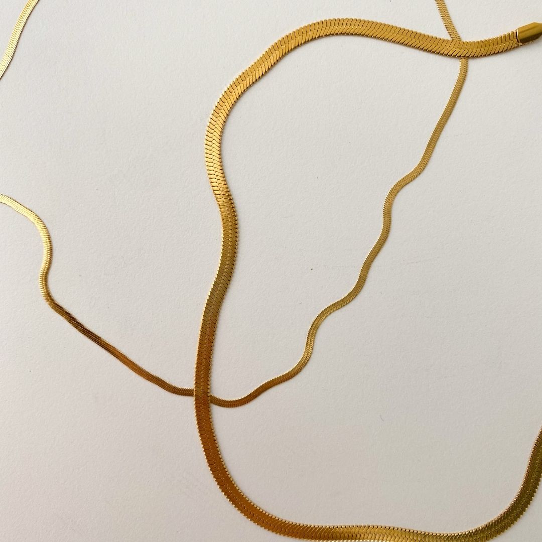 Flad Slangekæde 18K Guldbelagt 2mm Camilla Kroeyer Jewellery 13