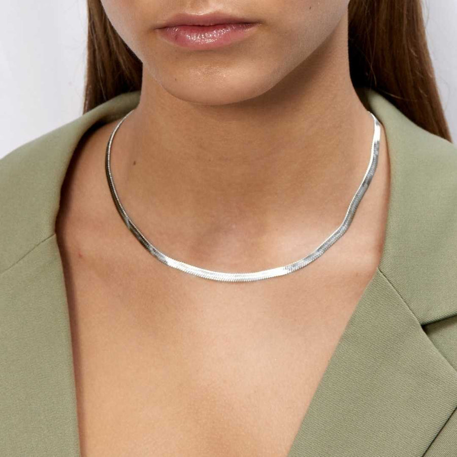 Camilla Krøyer Jewellery Flad Slangekæde 925 Sølvbelagt 4mm
